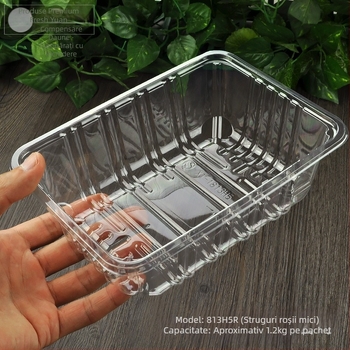 Cutie de fructe PET, de unică folosință, fără capac, model 1813, material PET, grosime pereți 0,3 mm, diametru interior 120 mm