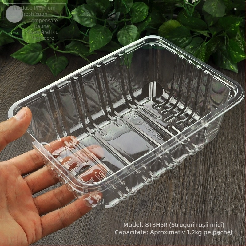 Cutie de fructe PET, de unică folosință, fără capac, model 1813, material PET, grosime pereți 0,3 mm, diametru interior 120 mm
