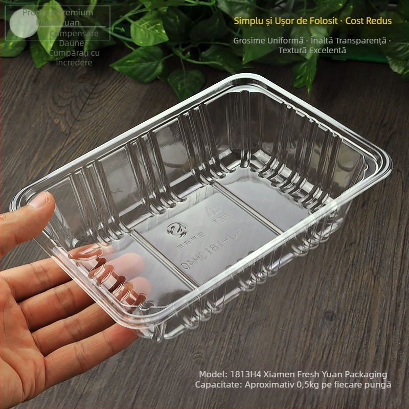 Cutie de fructe PET, de unică folosință, fără capac, model 1813, material PET, grosime pereți 0,3 mm, diametru interior 120 mm