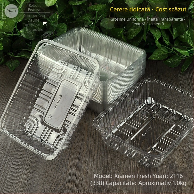 Cutie de fructe PET, de unică folosință, fără capac, model 1813, material PET, grosime pereți 0,3 mm, diametru interior 120 mm