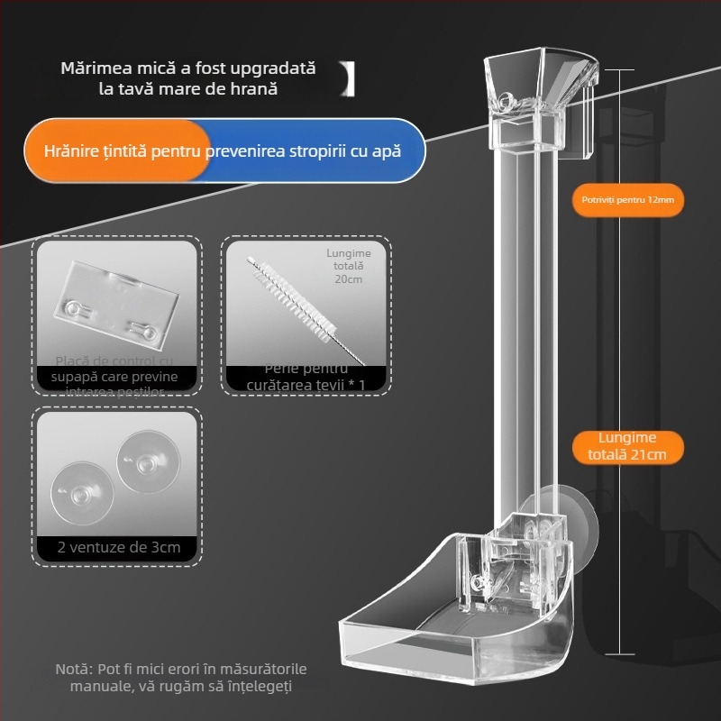 Tubă de alimentare acrilică pentru acvariu cu alimentare automată, hrănitor transparent pentru creveți – Strange Garden
