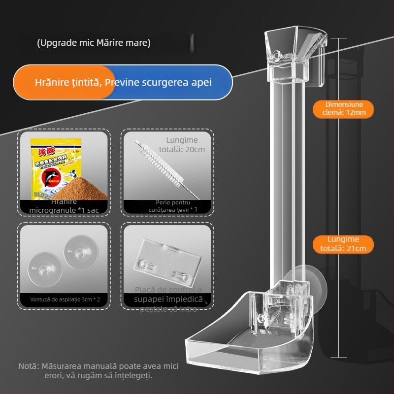 Tubă de alimentare acrilică pentru acvariu cu alimentare automată, hrănitor transparent pentru creveți – Strange Garden