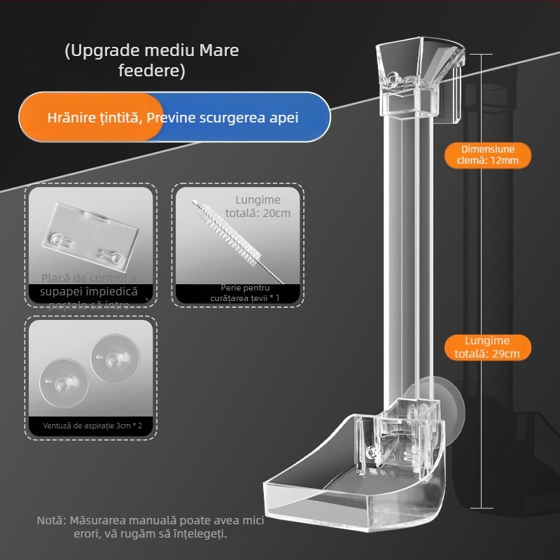 Tubă de alimentare acrilică pentru acvariu cu alimentare automată, hrănitor transparent pentru creveți – Strange Garden