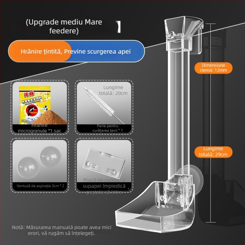 Tubă de alimentare acrilică pentru acvariu cu alimentare automată, hrănitor transparent pentru creveți – Strange Garden