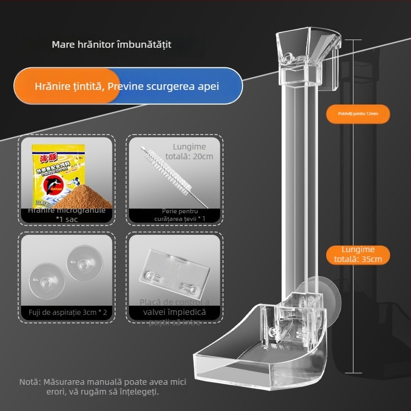 Tubă de alimentare acrilică pentru acvariu cu alimentare automată, hrănitor transparent pentru creveți – Strange Garden