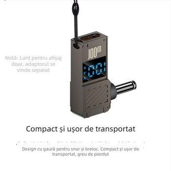 One Core adaptor Type-C la DC cu afișaj digital, încărcare PD 100W rapidă, convertor de alimentare pentru notebook