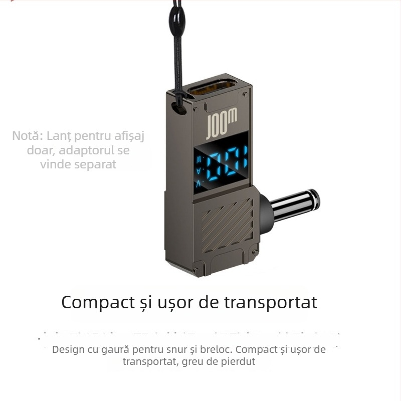 One Core adaptor Type-C la DC cu afișaj digital, încărcare PD 100W rapidă, convertor de alimentare pentru notebook