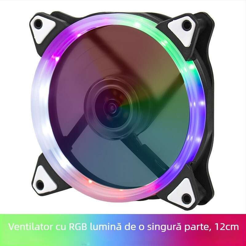 FAN de răcire pentru carcasă cu iluminare LED, rulment hidraulic, 1200 RPM, zgomot 22 dBA, durată de viață 30.000 h