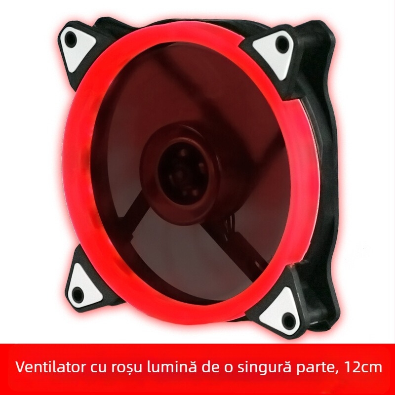 FAN de răcire pentru carcasă cu iluminare LED, rulment hidraulic, 1200 RPM, zgomot 22 dBA, durată de viață 30.000 h