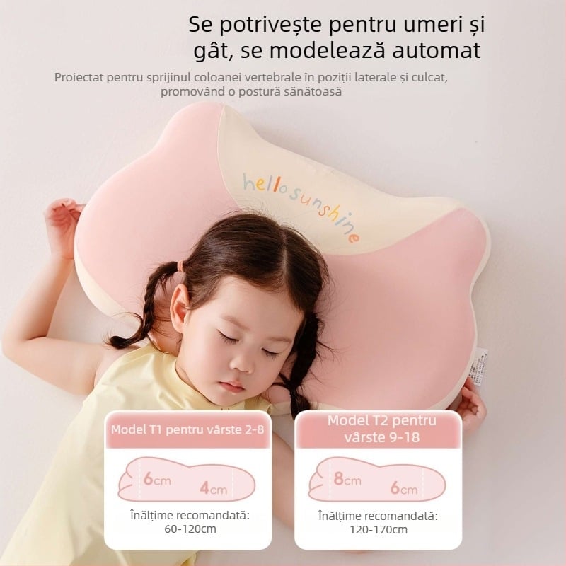Pernă pentru copii din spumă cu memorie, susținere a gâtului, potrivită pentru toate anotimpurile, pentru utilizare de o singură persoană, Life Home