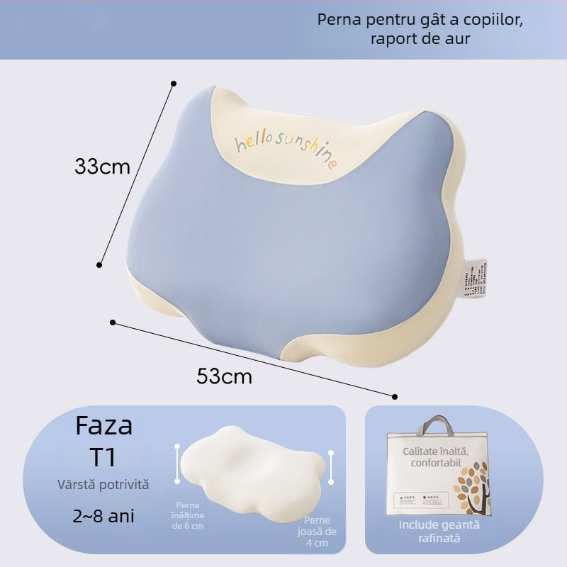 Pernă pentru copii din spumă cu memorie, susținere a gâtului, potrivită pentru toate anotimpurile, pentru utilizare de o singură persoană, Life Home