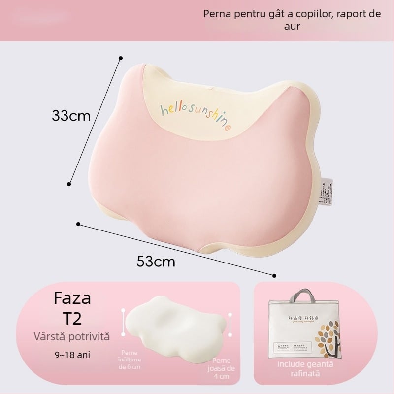 Pernă pentru copii din spumă cu memorie, susținere a gâtului, potrivită pentru toate anotimpurile, pentru utilizare de o singură persoană, Life Home