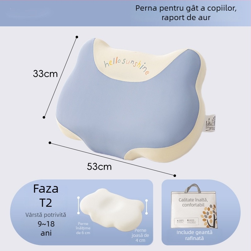 Pernă pentru copii din spumă cu memorie, susținere a gâtului, potrivită pentru toate anotimpurile, pentru utilizare de o singură persoană, Life Home