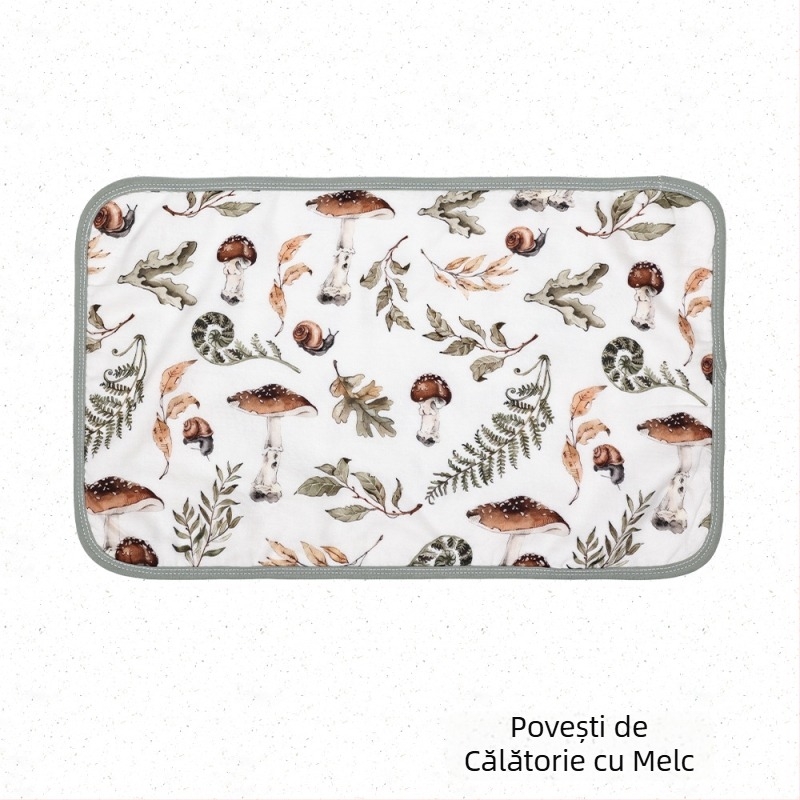 Pernă de bebe din țesătură de tifon bambus-pamuc, cu opt straturi, stil desen animat, pentru sugari și copii mici.