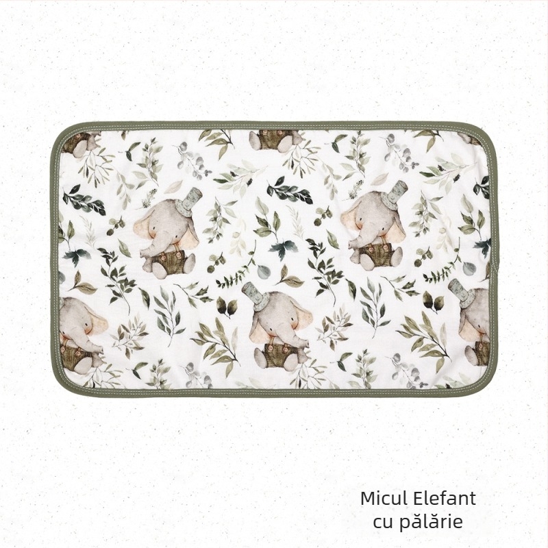 Pernă de bebe din țesătură de tifon bambus-pamuc, cu opt straturi, stil desen animat, pentru sugari și copii mici.