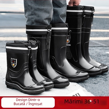 Ghete de ploaie de protecție, mărime extra mare, talpă antiderapantă groasă, impermeabile, înalte, din PVC, unisex, pentru șantiere