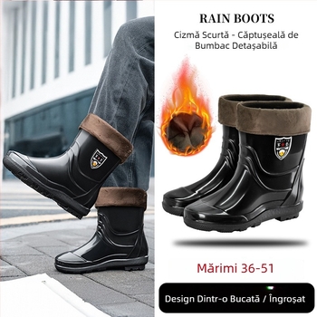 Ghete de ploaie de protecție, mărime extra mare, talpă antiderapantă groasă, impermeabile, înalte, din PVC, unisex, pentru șantiere