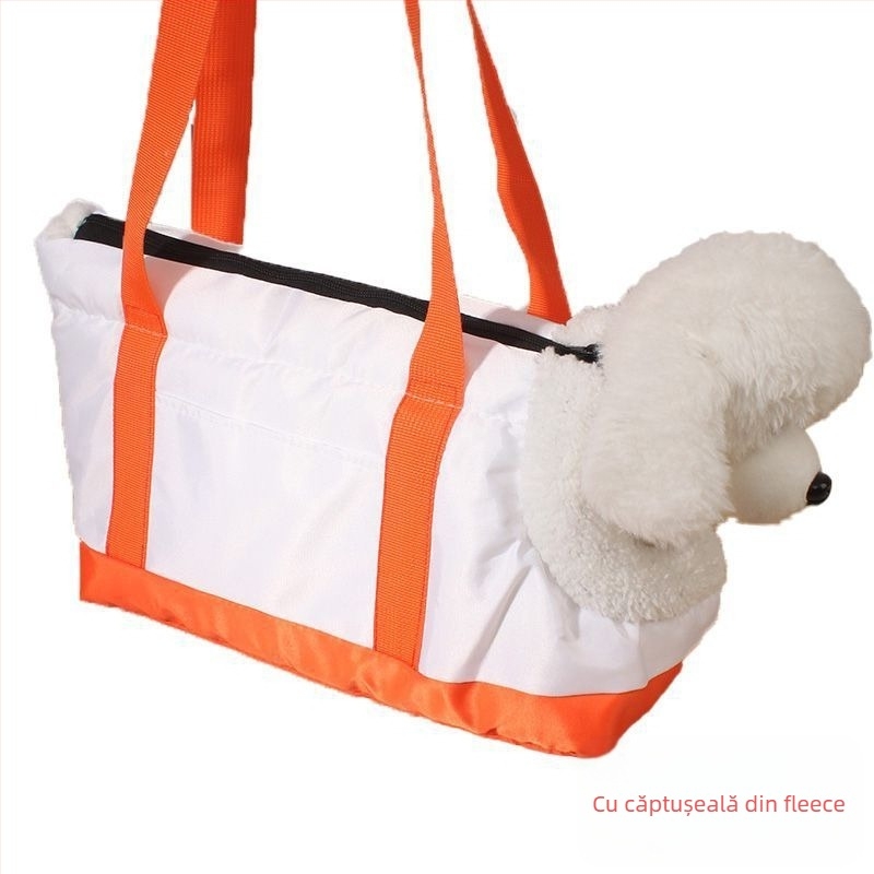 Geantă pentru animale de companie cu curea, pentru câini și pisici, căptușeală pufoasă de iarnă din material textil