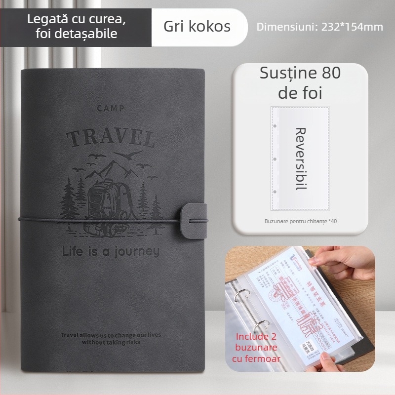 Suport pentru chitanțe de depozitare 1 - PU piele, organizator multifunctional pentru chitanțe de depozitare, clemă 232×154 mm, dimensiune hârtie 208×103 mm, personalizare disponibilă