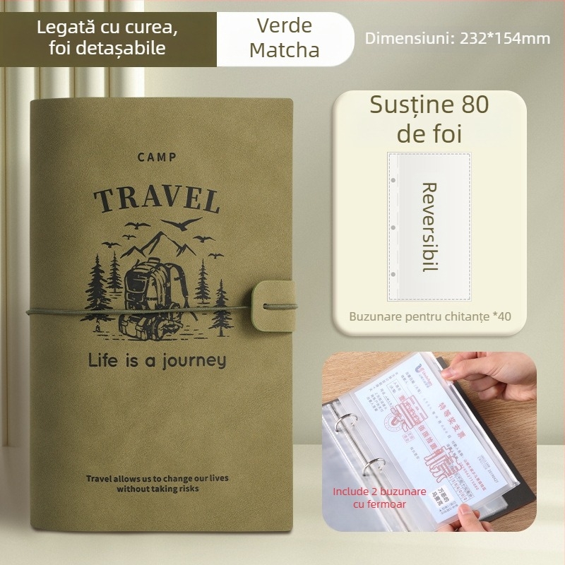 Suport pentru chitanțe de depozitare 1 - PU piele, organizator multifunctional pentru chitanțe de depozitare, clemă 232×154 mm, dimensiune hârtie 208×103 mm, personalizare disponibilă