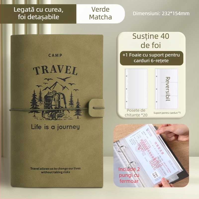 Suport pentru chitanțe de depozitare 1 - PU piele, organizator multifunctional pentru chitanțe de depozitare, clemă 232×154 mm, dimensiune hârtie 208×103 mm, personalizare disponibilă