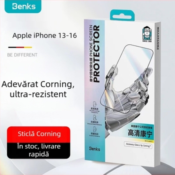 Benks Protecție ecran din sticlă temperată pentru iPhone 15 Pro Max, Corning Gorilla Glass, Anti-Peep, Anti-Blue Light, Claritate înaltă