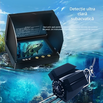 Detector subacvatic de pește cu cameră HD și senzor termic, adâncime 0.6–30 m, alimentare DC 10–18 V