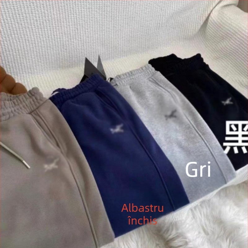 Pantaloni unisex din velur Cupro-fibră, croială dreaptă, talie medie, microelasticitate, pentru iarnă