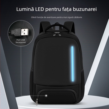 Rucsac de afaceri unisex pentru laptop, piele PU, impermeabil, extensibil, 20–35 L, compatibil cu laptop de 16 inch