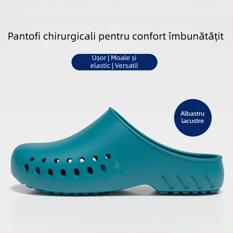 Papuci de sală de operații, partea superioară și talpa din EVA, încălțăminte medicală antiderapantă, vârful închis, închidere tip Kick