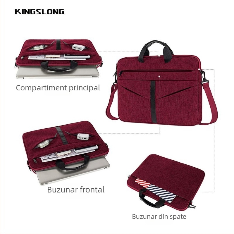 Geantă pentru laptop pentru bărbați și femei, impermeabilă, rezistentă la uzură, rezistentă la șocuri; material Oxford, căptușeală din poliester; stil urban, crossbody