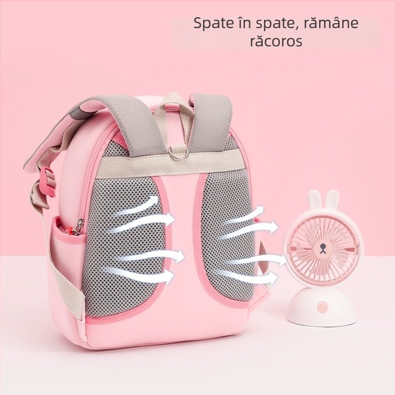 AIGEFMM Rucsac școlar unisex pentru copii, din Oxford, respirabil și ultraușor, model cu animale, bretele curbate, căptușeală din poliester