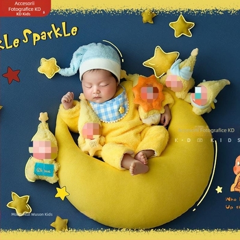 Set accesorii pentru fotografie de nou-născuți | 95% bumbac, model desen animat, mâneci lungi, glugă detașabilă, set din mai multe piese