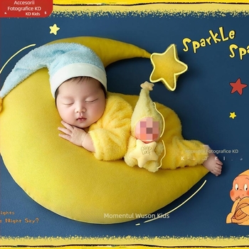 Set accesorii pentru fotografie de nou-născuți | 95% bumbac, model desen animat, mâneci lungi, glugă detașabilă, set din mai multe piese