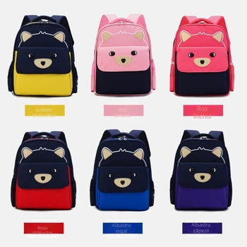 Rucsac pentru grădiniță cu logo imprimat, stil coreean, material Oxford respirabil, bretele curbate, model anime