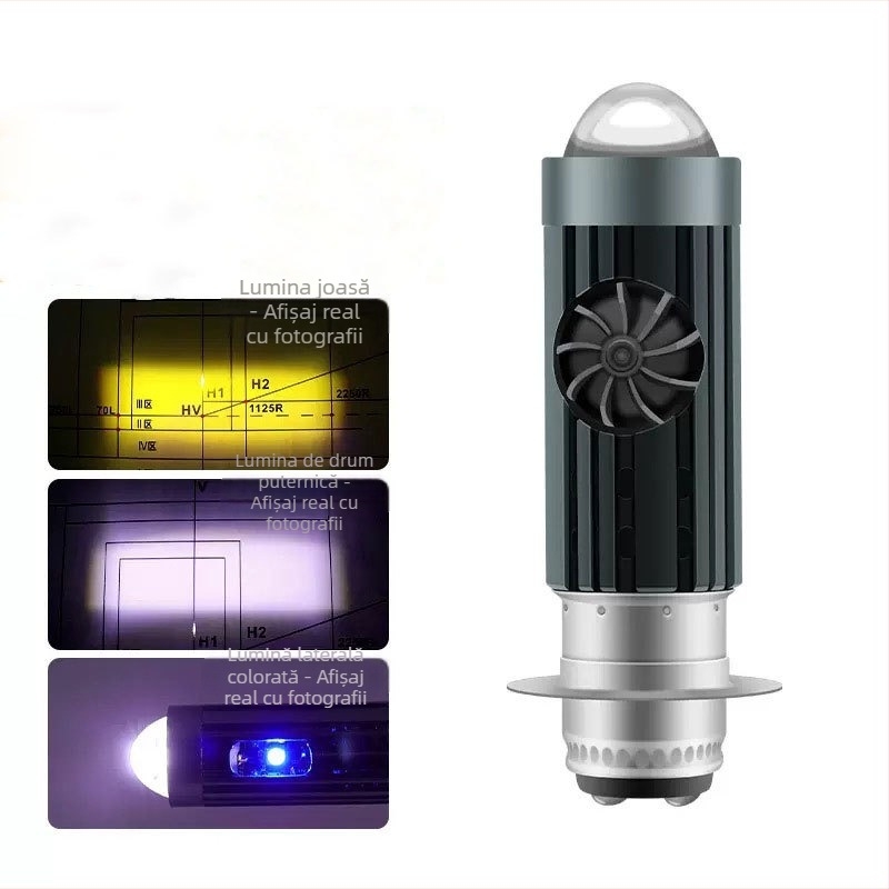 Far LED pentru motocicletă H4, carcasă din aluminiu, IP67, 1500LM, 8-80V