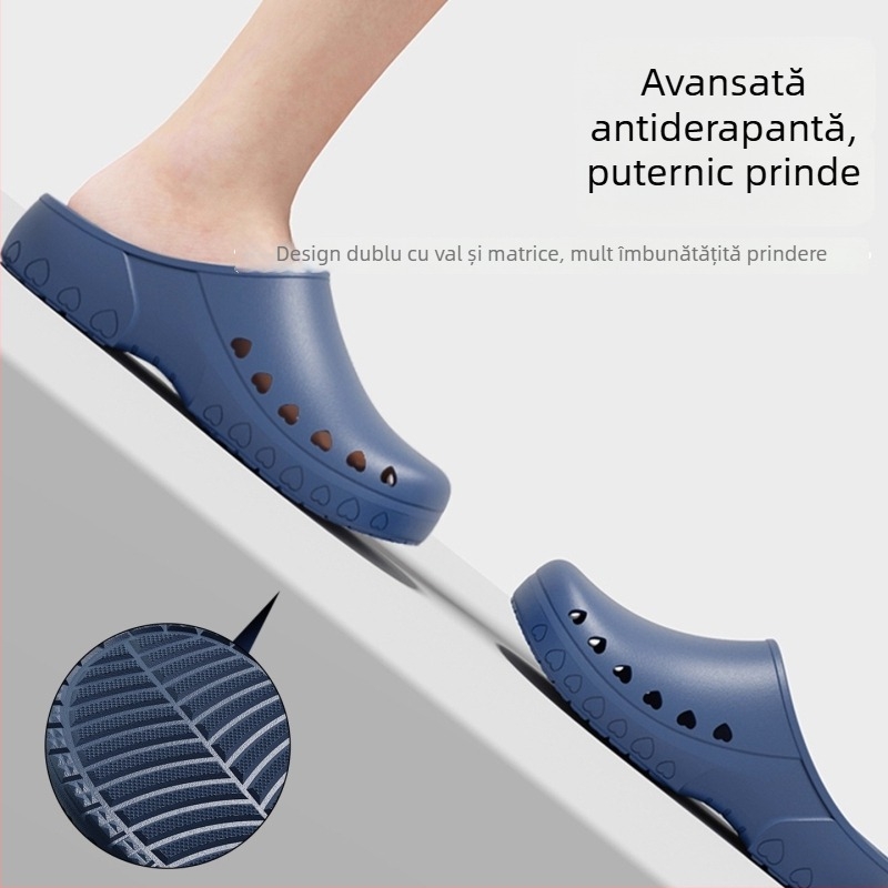 Papuci de sală de operații pentru bărbați – anti-alunecare, vârf închis, antistatice, EVA partea superioară și talpă EVA, talpă turnată prin injecție