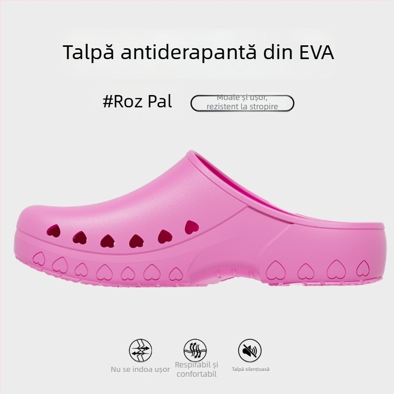 Papuci de sală de operații pentru bărbați – anti-alunecare, vârf închis, antistatice, EVA partea superioară și talpă EVA, talpă turnată prin injecție