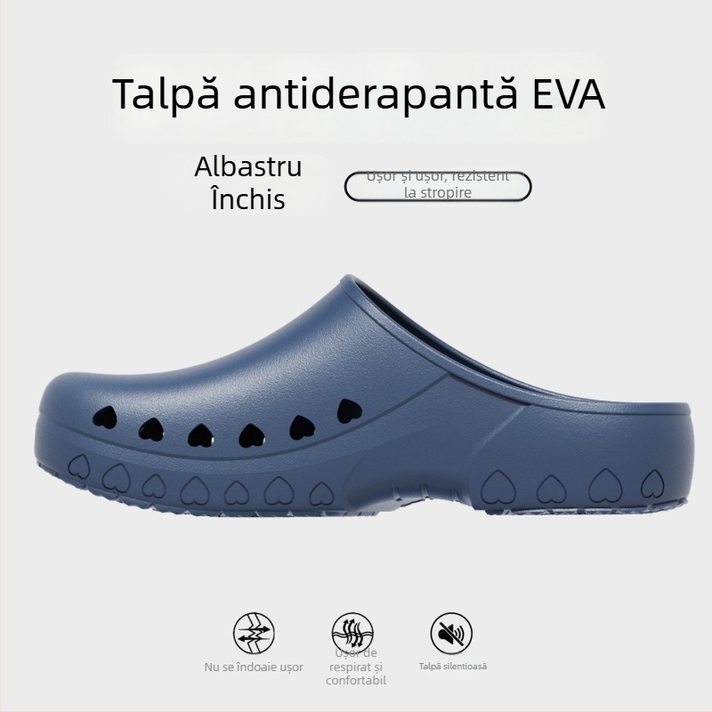 Papuci de sală de operații pentru bărbați – anti-alunecare, vârf închis, antistatice, EVA partea superioară și talpă EVA, talpă turnată prin injecție