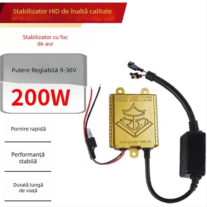 Balast Xenon 12V/24V – reglabil, 400W, din aliaj de aluminiu, pentru vehicule și bărci, pornire rapidă, camping, speologie, pescuit nocturn, patrulare