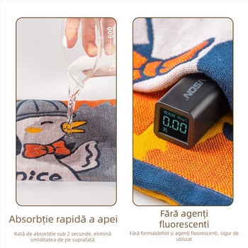 Prosop de față pentru bebeluți din bumbac, fir pieptănat, țesătură Jacquard, 40 g, absorbție 5–10 s