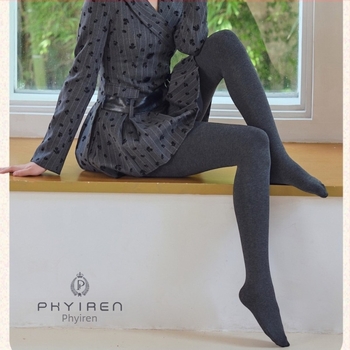 Colanți modelatori din bumbac pentru toamnă–iarnă (70–80% bumbac), talie înaltă, cu picioare, grosime medie