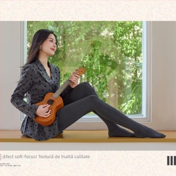 Colanți modelatori din bumbac pentru toamnă–iarnă (70–80% bumbac), talie înaltă, cu picioare, grosime medie