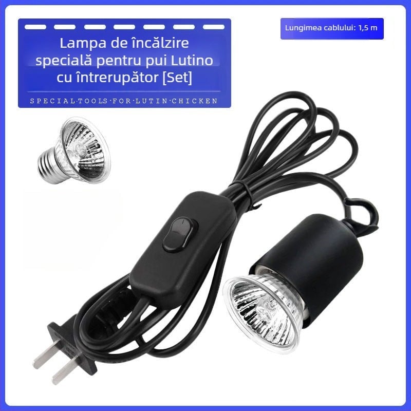 Lampă de încălzire cu termostat pentru creșterea păsărilor – pentru fazani, pui și papagali