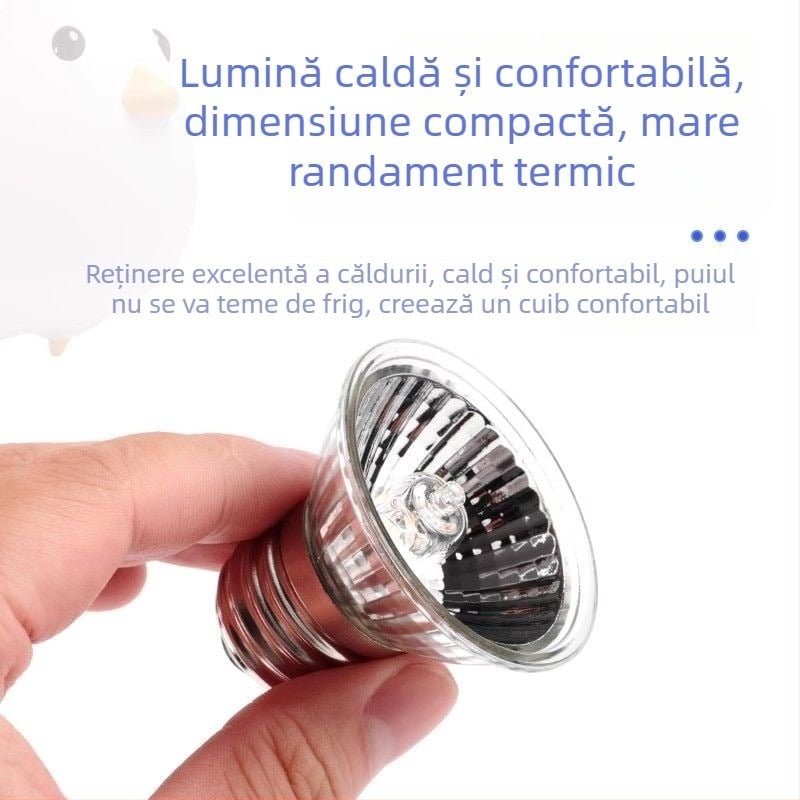 Lampă de încălzire cu termostat pentru creșterea păsărilor – pentru fazani, pui și papagali