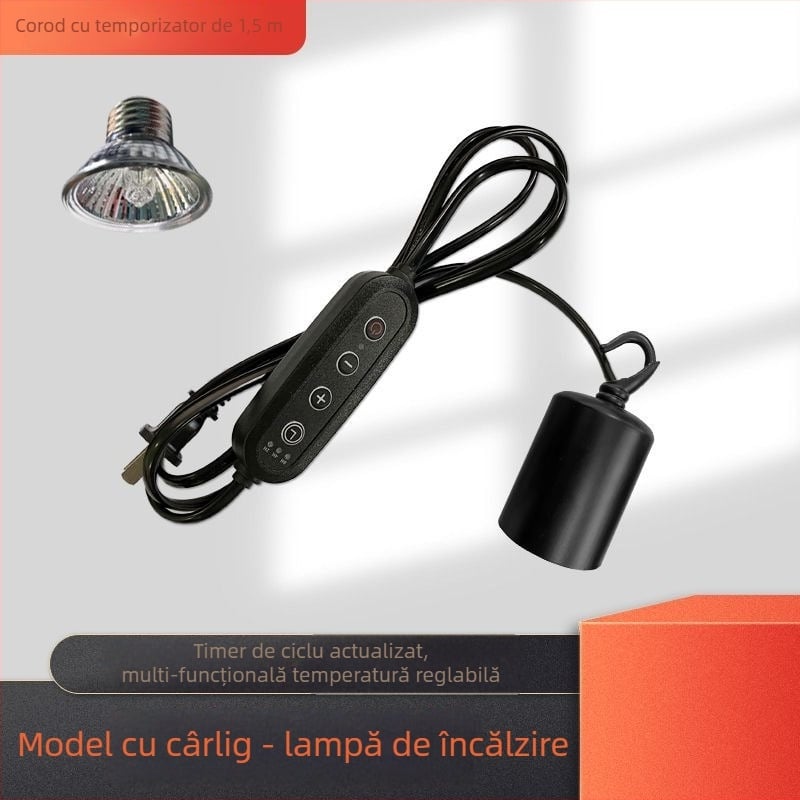 Lampă de încălzire cu termostat pentru creșterea păsărilor – pentru fazani, pui și papagali