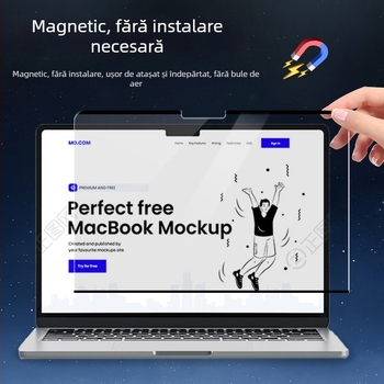 Protecție Ecran MacBook Pro cu Atașare Magnetică, Anti-Blue Light, Acoperire PET, Procesare OEM, Lansare 2024