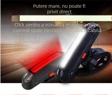 Yating USB reîncărcabilă lumină spate pentru bicicletă, pentru biciclete de munte, cu LED avertizor
