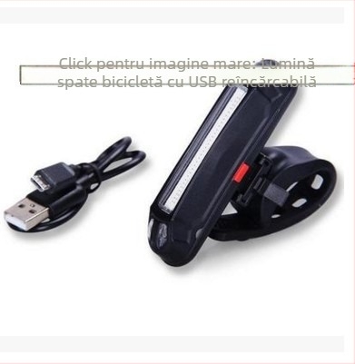 Yating USB reîncărcabilă lumină spate pentru bicicletă, pentru biciclete de munte, cu LED avertizor