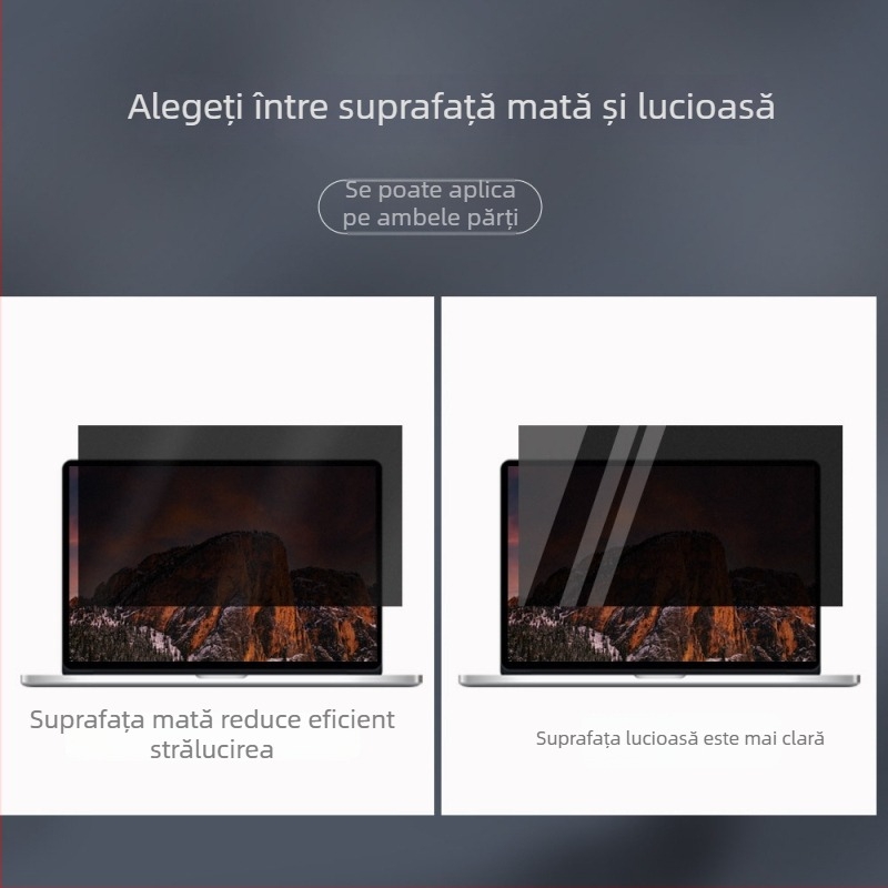 Protecție a ecranului pentru confidențialitate pentru laptopuri și desktopuri – Anti-Spy, Anti-lumină albastră, strat PET, Compatibil cu Apple, Lenovo, HP, Huawei, Acer, LG